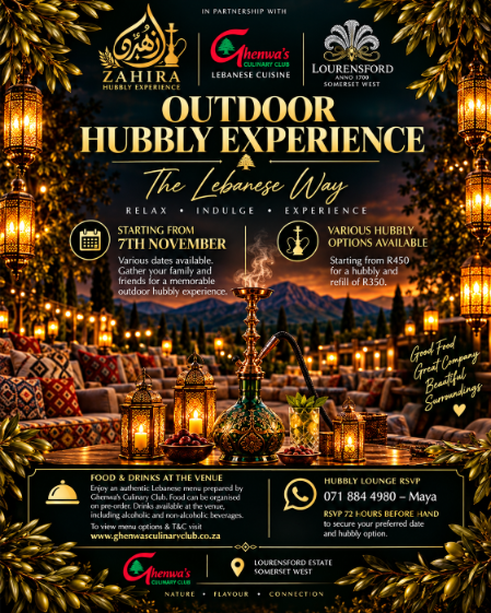 Outdoor Hubbly experience - Ghenwa's Culinary Club